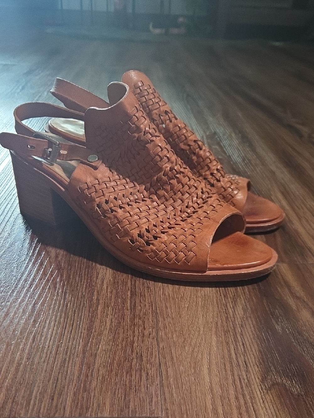rag & bone Woven Open-Toe Block Heel Sandals - Brown